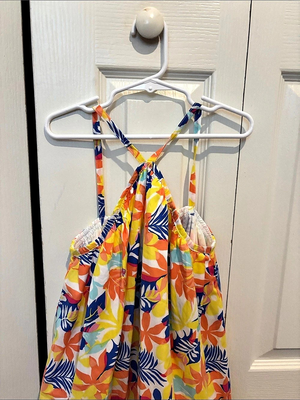 Annie Anne Girls Floral Dress Yellow & Orange Size 6 with Headband